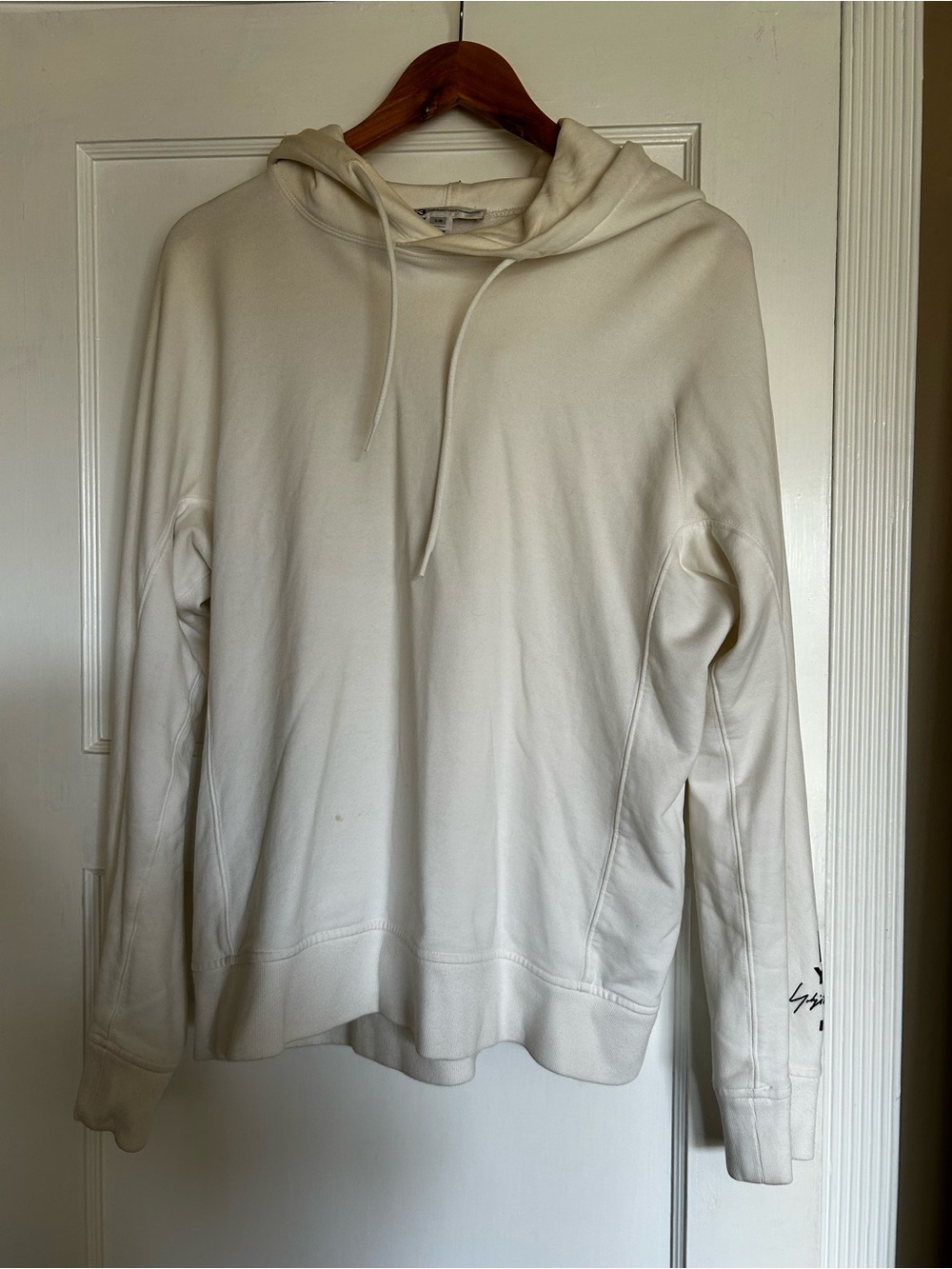 Adidas Y-3 Yoshi Yamamoto Off White Sleeve Signature Hoodie Large